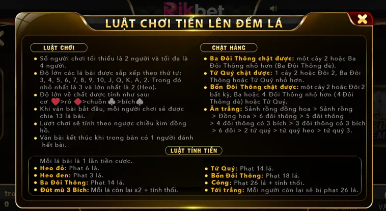 Kinh Nghiệm Tiến Lên Đếm Lá Tại RikBet Đỉnh Cao Cho Mọi Game Thủ