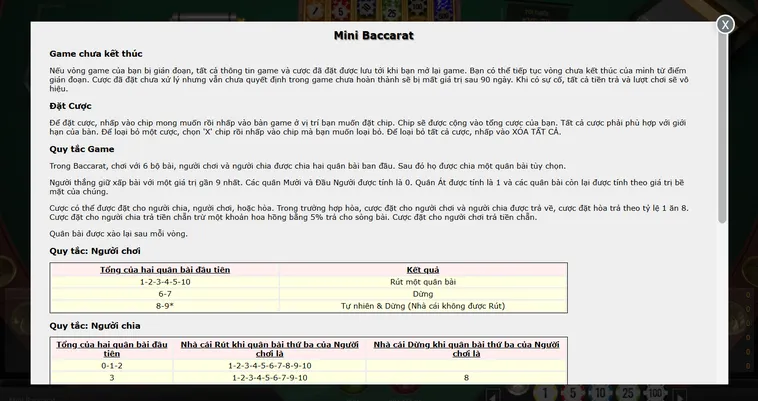 Quay Số Mini Baccarat Tại RikBet Trải Nghiệm Đẳng Cấp Sòng Bài Ngay Trên Điện Thoại