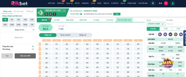 Siêu Tốc MD5 Tại RikBet Hướng Dẫn Cách Chơi Và Bí Quyết Đặt Cược Thắng Lớn Mỗi Ngày