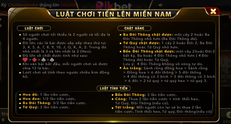 Chinh Phục Đỉnh Cao Tiến Lên Miền Nam Tại RikBet Với Chiến Thuật Bất Bại